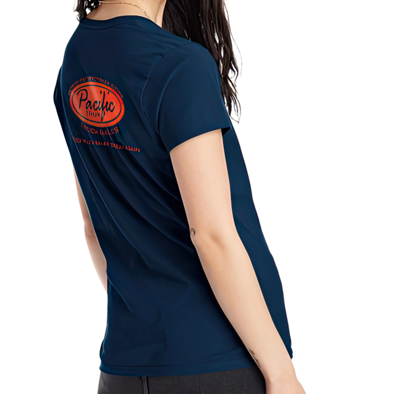 Women's navy PacificTrux shirt - back