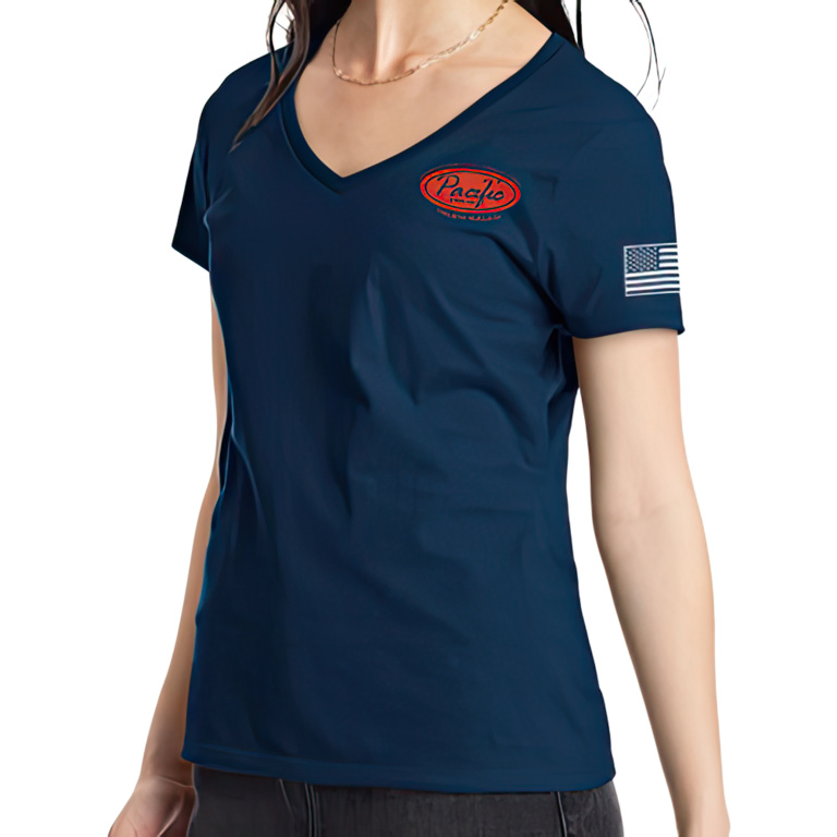 Women's navy PacificTrux shirt - front
